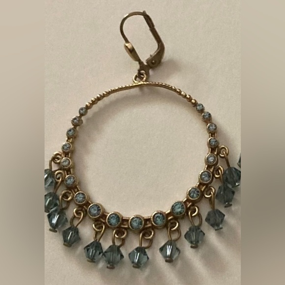 CATHERINE POPESCO La Vie Parisienne Gold Hoop Beaded Crystal Earrings - Picture 8 of 9